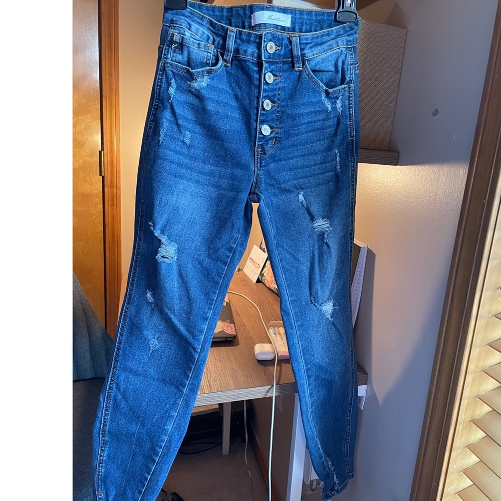 Kancan High waisted button fly skinny jeans